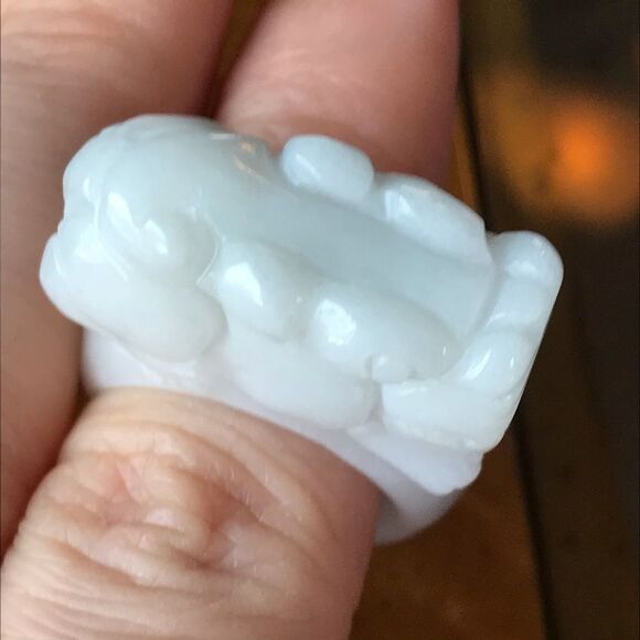 Natural Jade Dragon Ring Discounted Size 8 - Picture 2 of 10